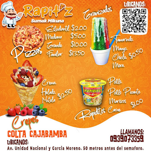 Rapitz. Restaurant. Desayunos. Almuerzos. Meriendas. Pizza. Crepes. Granizados