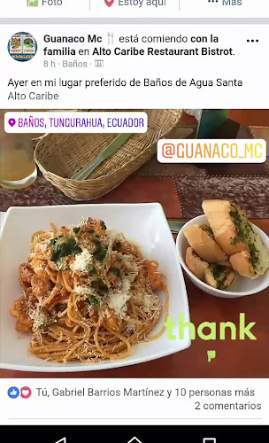 Opinii despre Alto Caribe Restaurant Bistrot în Baños de Agua Santa - Gastronomía y hostelería