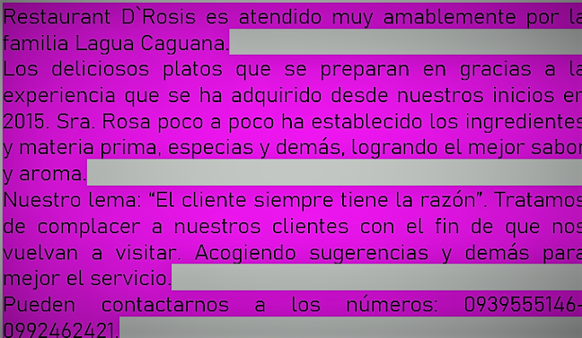 Opinii despre Restaurant D'Rosis în Ambato - Gastronomía y hostelería