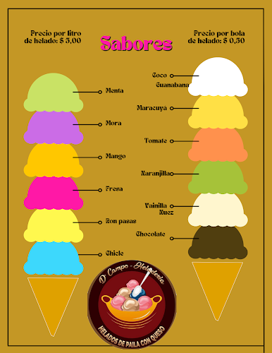 GUVI-Heladería y Cafetería "helados de paila con queso" - Gastronomía y hostelería