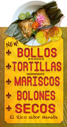 Restaurante El Sabor Tipico. Bollos asados .tortillas de maiz hornadas bolones .secos y mariscos .