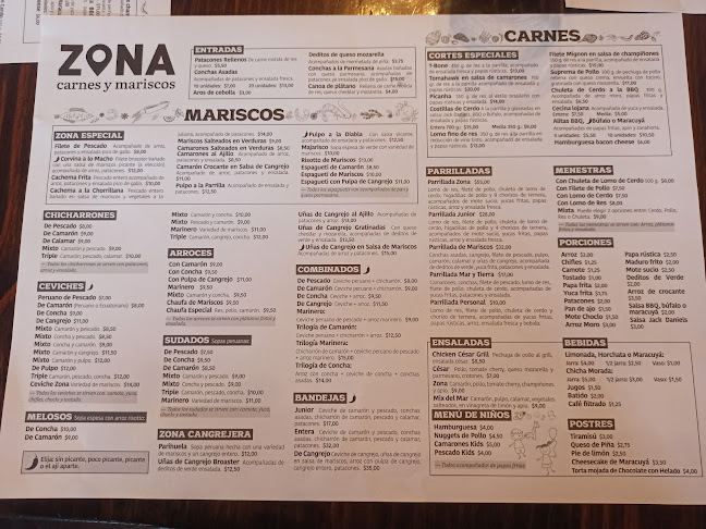 ZONA carnes y mariscos